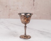 Vintage Weathered Silverplate Metal Wine Glass Cup-Food Photography Props Food Styling Prop Styling