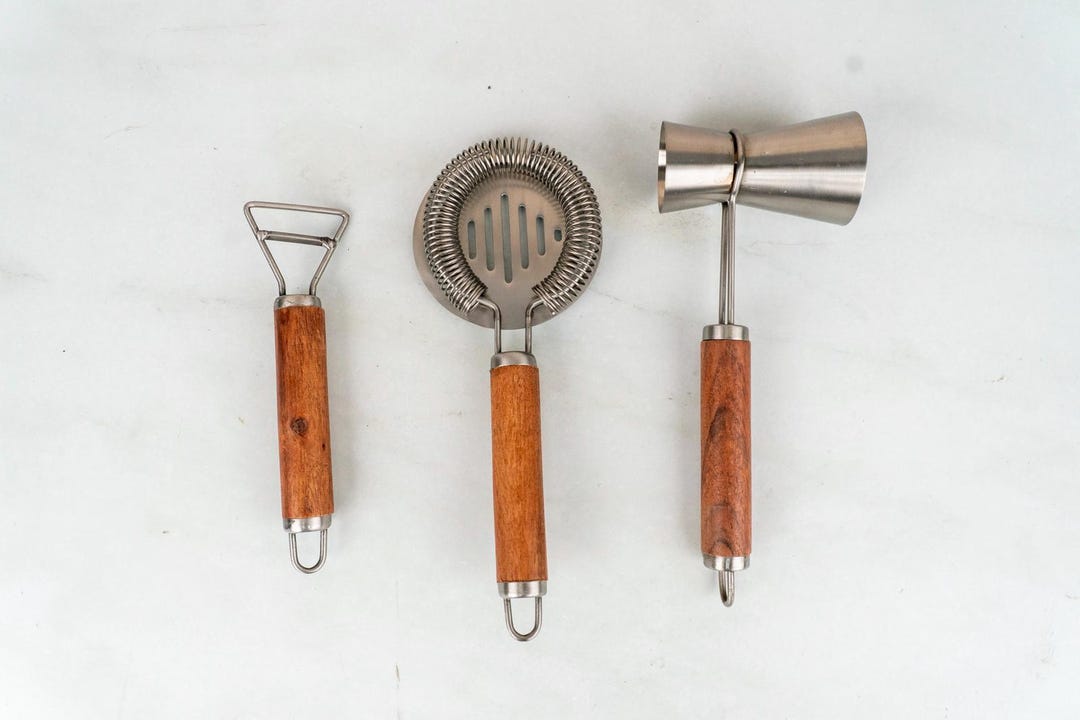 3pc Bar Tool Set Wood Handled-food Photography Food Styling Props - Etsy