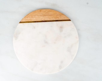 Marble and Wood Cutting Board Serving Platter-Food Photography Props