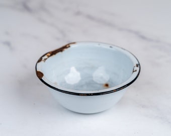 Vintage White Enameled Bowl-Food Photography Props Food Styling Prop Styling