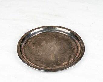 Silverplate Metal Vintage and Weathered Plate Serving Tray-Food Photography Props Food Styling Prop Styling