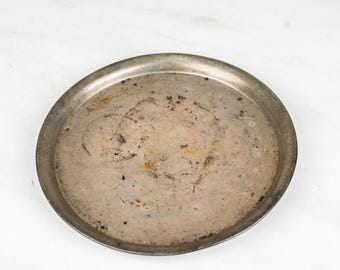 Pewter Metal Vintage and Weathered Plate Serving Tray-Food Photography Props Food Styling Prop Styling
