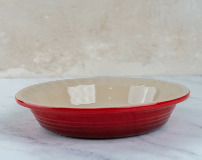 Le Creuset Red Ceramic Deep Dish Pie Panfood Photography Props Etsy