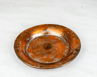 Copper Metal Vintage and Weathered Plate Serving Tray-Food Photography Props Food Styling Prop Styling