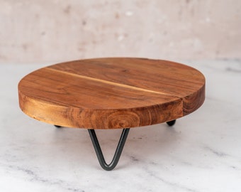 Wood and Metal Cake Stand-Food Photography Prop