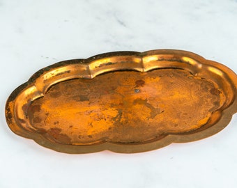 Copper Vintage and Weathered Plate Serving Tray Platter-Food Photography Props Food Styling Prop Styling