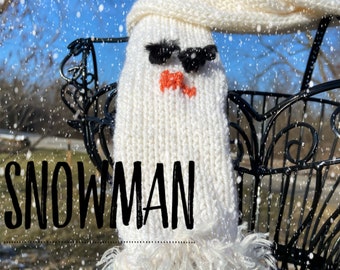 SNOWMAN Double Knit Skinny Scarf