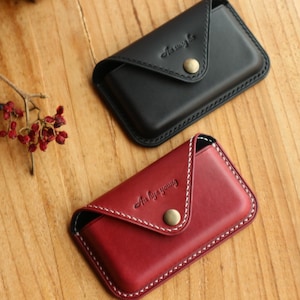 Porta carte di credito in pelle personalizzato, porta carte in pelle, porta carte in pelle, porta biglietti da visita, porta carte in pelle