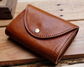 Cartera de cuero, cartera con cremallera, cartera de mujer, cartera de regalo para mujer, cartera compacta, mini cartera