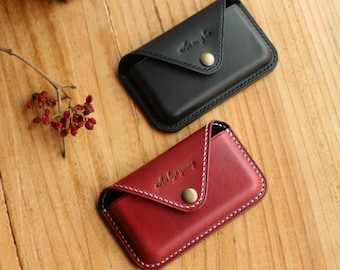 personalized Leather credit card wallet, leather card case, leather card holder, Business card wallet, leather card wallet