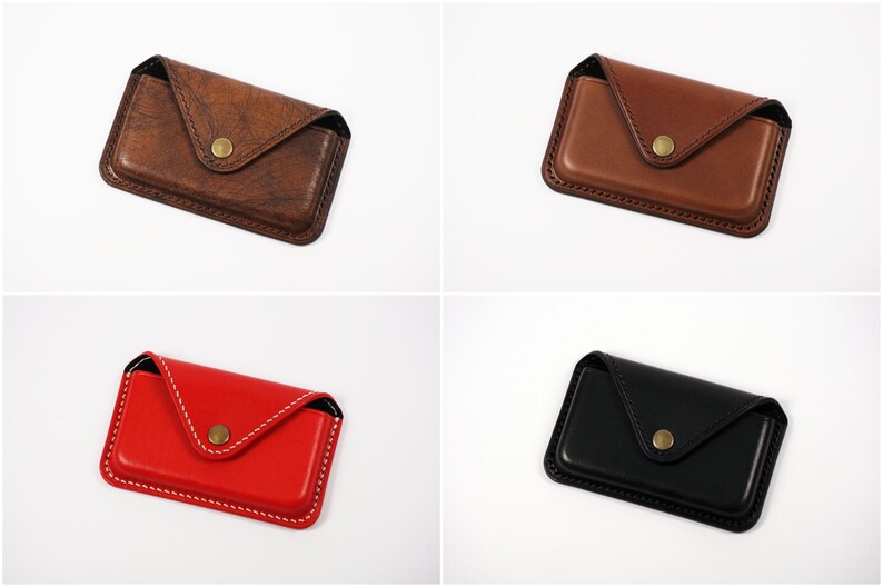 Cartera de cuero personalizada para tarjetas de crédito, tarjetero de cuero, tarjetero de cuero, tarjetero de visita, tarjetero de cuero imagen 9