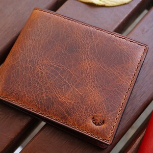Cartera de cuero, cartera de cuero de diseño único, cartera para hombre, cartera para regalo de hombre, cartera imagen 8
