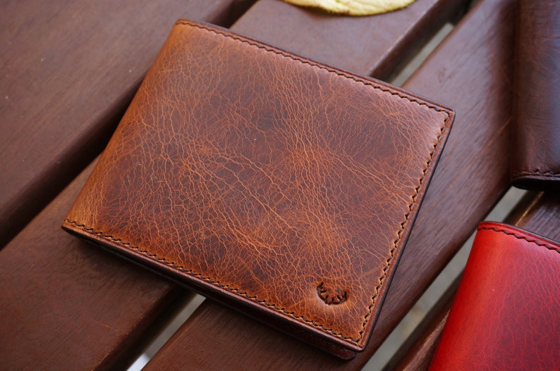 Cartera de cuero, cartera de cuero de diseño único, cartera para hombre, cartera para regalo de hombre, cartera imagen 8