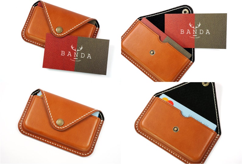 Cartera de cuero personalizada para tarjetas de crédito, tarjetero de cuero, tarjetero de cuero, tarjetero de visita, tarjetero de cuero imagen 7