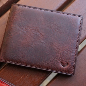 Cartera de cuero, cartera de cuero de diseño único, cartera para hombre, cartera para regalo de hombre, cartera imagen 9