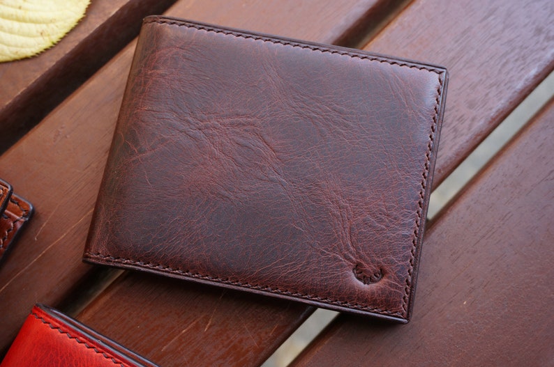 Cartera de cuero, cartera de cuero de diseño único, cartera para hombre, cartera para regalo de hombre, cartera imagen 9