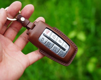 6 Button Hold Key Tpu Car Key Case Cover For Hyundai Genesis Gv70 Gv80 Gv90  2020 2021 2022 Fob Holder Ring Leather Keychain - Key Case For Car -  AliExpress