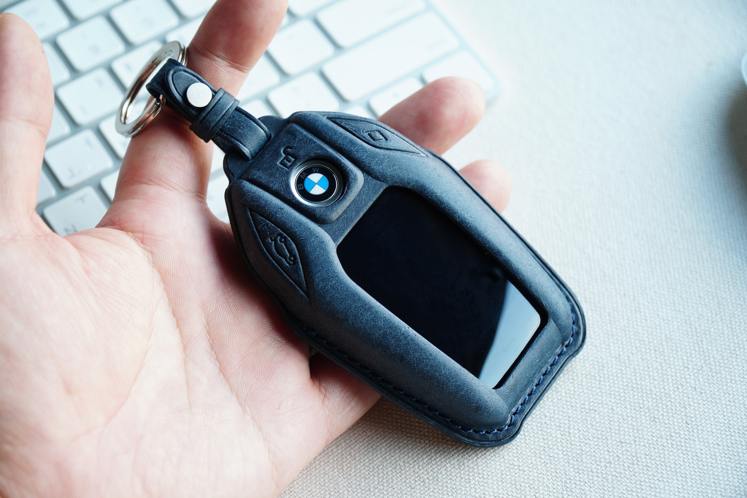 Handgemachte BMW Display Schlüsseltasche, Leder Auto Key Fob Hülle
