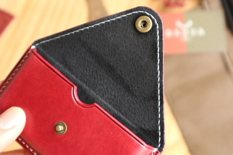 Cartera de cuero personalizada para tarjetas de crédito, tarjetero de cuero, tarjetero de cuero, tarjetero de visita, tarjetero de cuero imagen 4