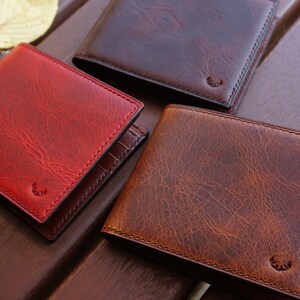Cartera de cuero, cartera de cuero de diseño único, cartera para hombre, cartera para regalo de hombre, cartera imagen 2