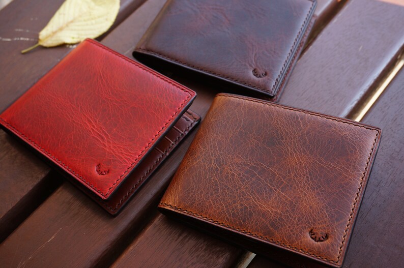 Cartera de cuero, cartera de cuero de diseño único, cartera para hombre, cartera para regalo de hombre, cartera imagen 2