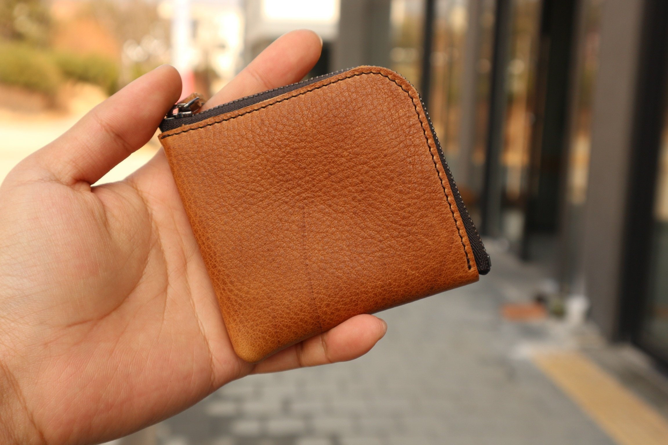 Multicolor Half Zip Wallet - Brown