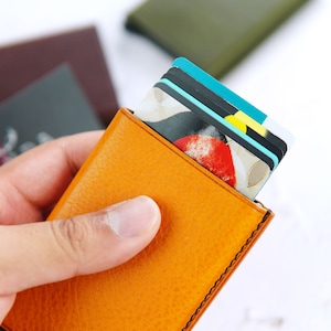 Personalized Slide Leather Card Case, card wallet, leather case gift