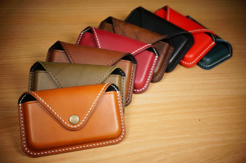 Cartera de cuero personalizada para tarjetas de crédito, tarjetero de cuero, tarjetero de cuero, tarjetero de visita, tarjetero de cuero imagen 6