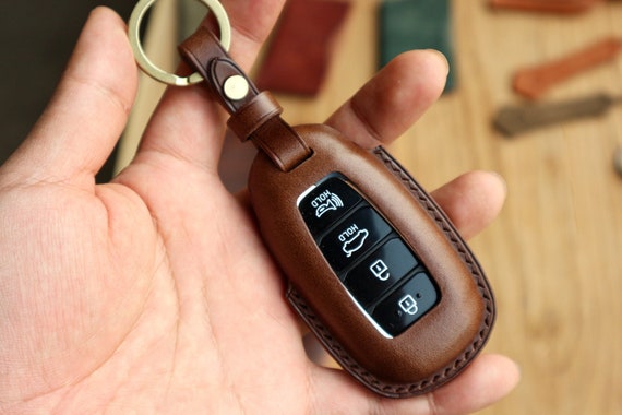 Hyundai Schlüssel Leder Fob Abdeckung, Remote-Etui, Kona Palisade Venue  Elantra Veloster Santa fe, Smart Key Cover, Fob Fall, Schlüssel Ledertasche  -  Schweiz