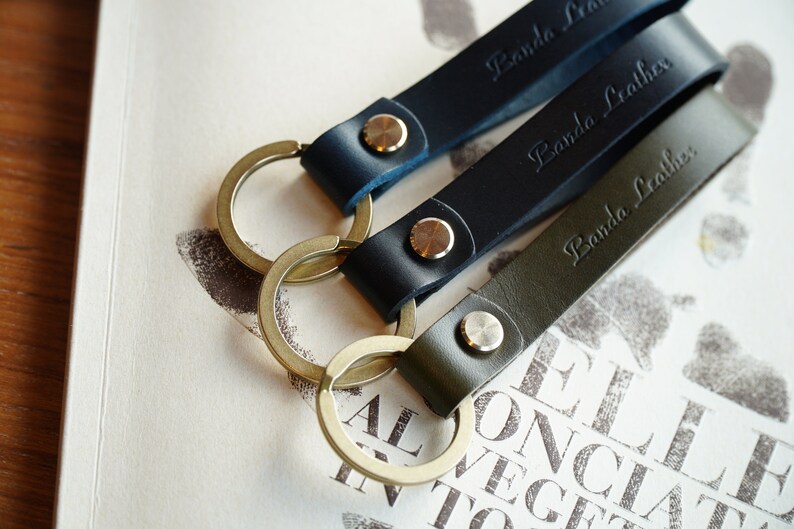 Personalized leather keychain, message leather keyring, key or car keyring, First Home, House Warming Gift image 4