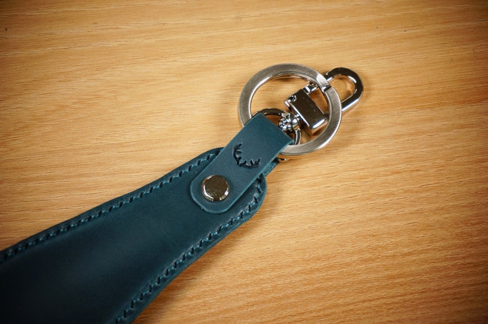 Personalized Leather Shoehorn Keyring, Handmade Mini Shoe Horn