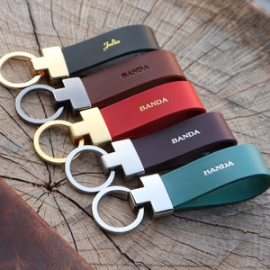 Personalized leather keychain, message leather keyring, key or car keyring, mother father gift keychain Gift, Custom Initial Keyring image 3