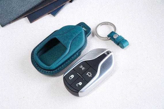 Handgemachte Maserati Auto Schlüsseltasche, Leder Auto Key Fob Cover,  Kechain, Remote Key Case,Ledertasche,personalisiert,Maserati Auto Zubehör,Geschenke  - .de