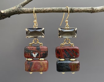 Red Creek Jasper Geometric Earrings