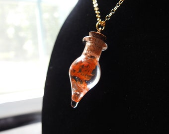 Orange/Yellow Resin Potion Pendant