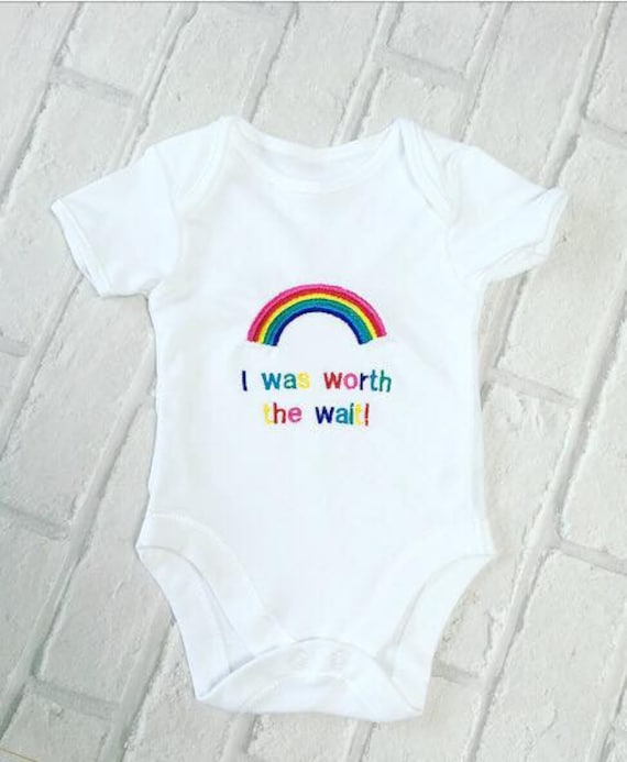 Rainbow of Hope Embroidered Baby Vest Gift Unisex Boy Girl
