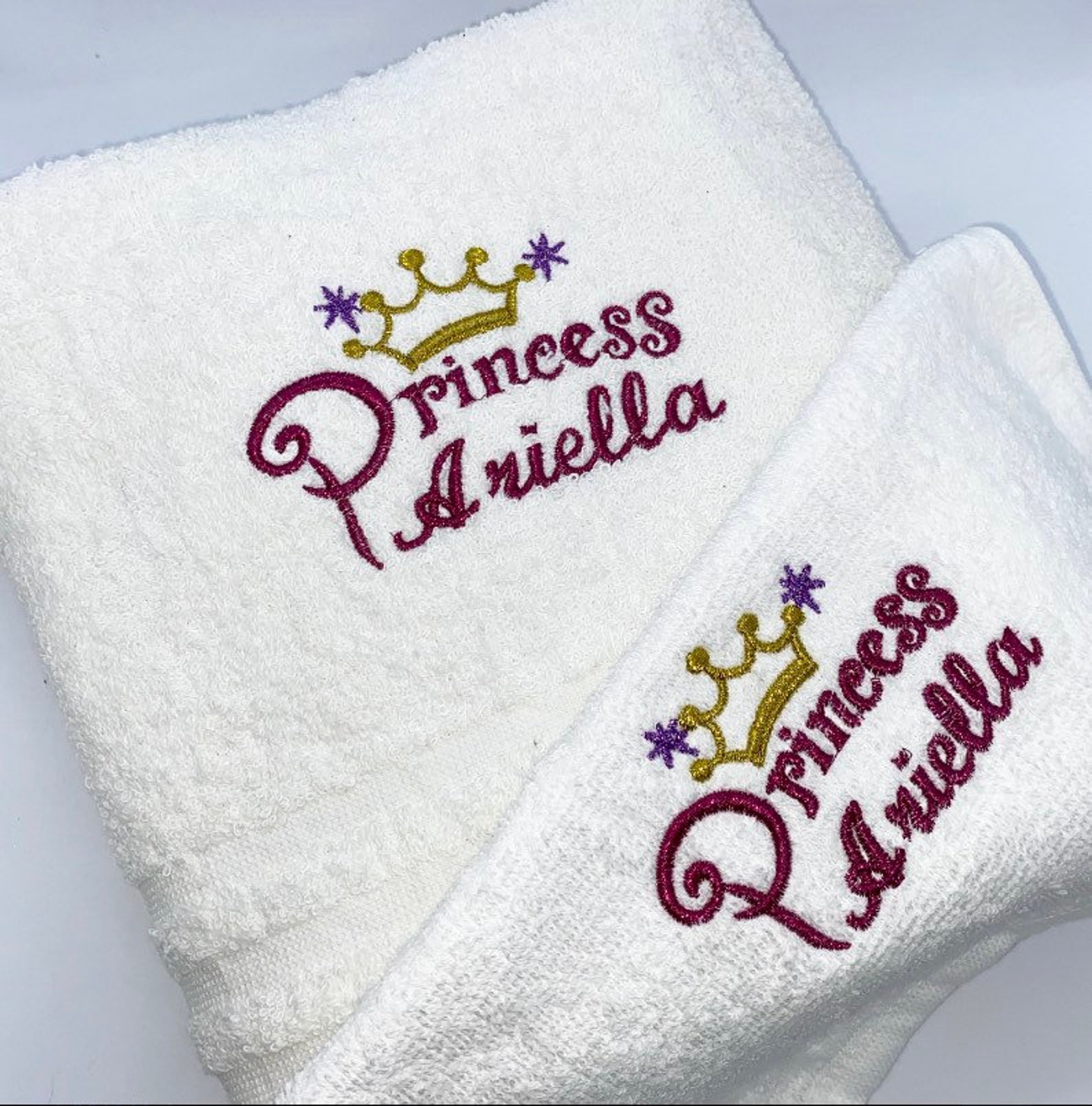 Personalised Towels Princess Towels Towel Set Etsy