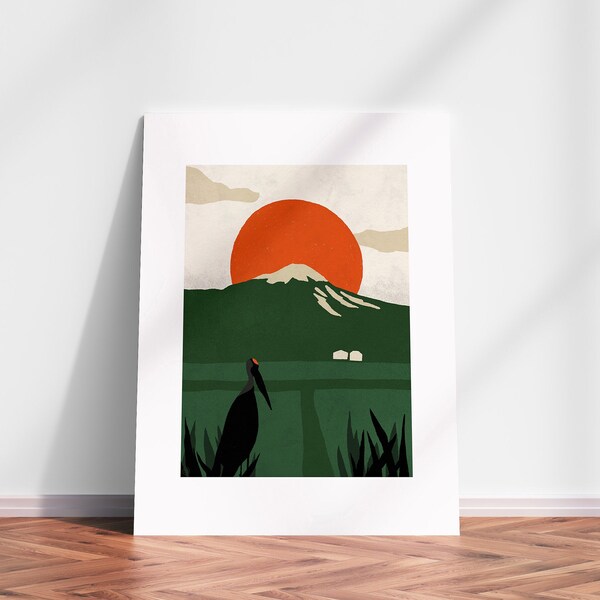 Affiche poster graphic design illustration volcan nature field