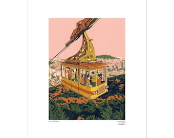 Ilustración de Busan, Corea - Póster clásico en papel mate