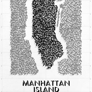 Affiche poster graphic design City travel retro illustration map Manhattan image 3