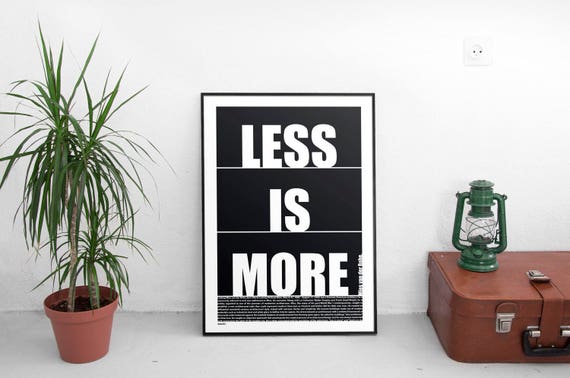 Affiche Quote Poster Citation Graphic Design Architecture Illustration Mies Van Der Rohe Less Is More S01 Art Collectibles Digital Aloli Ru