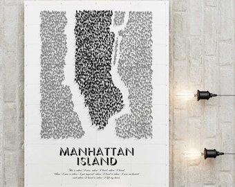 Affiche poster graphic design City travel retro illustration map Manhattan