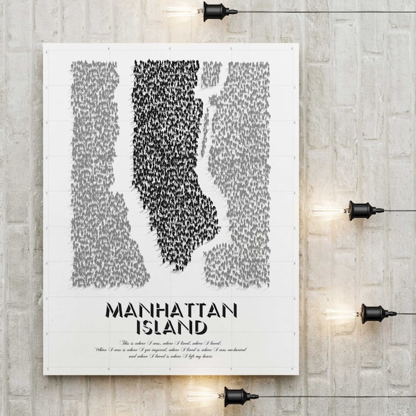 Affiche poster graphic design City travel retro illustration map Manhattan