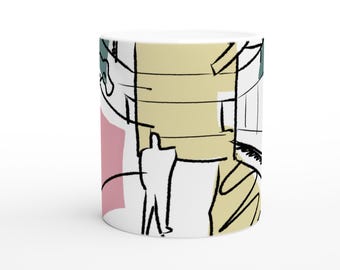 Taza Maison La Roche Le Corbusier - Diseño de boceto - Cerámica moderna 11oz