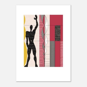 Poster Plakat Grafikdesign Architektur Illustration minimalistisch Le Corbusier Buntstift Modulor
