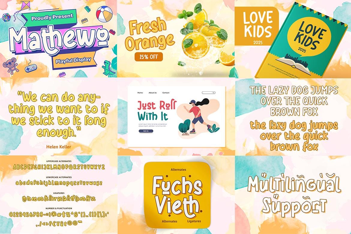 Carnival Font Bundle for Celebration Event, Procreate, Templett, Corjl ...