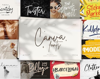 Canva Fonts Bundle For Business Logo, Procreate, Templett, Corjl, Silhouette, Cricut, Branding