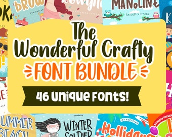 Wonderful Crafty Font Bundle | Cricut Fonts, Canva Font, Procreate Fonts, Modern Font, Fun Font, Crafty Font, Boho Font