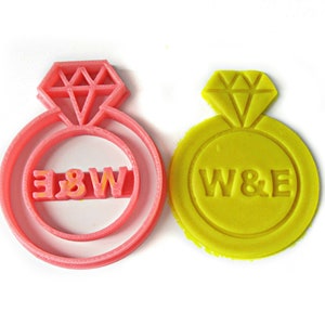 Wedding Ring Custom Cookie Cutter Stamp,Diamond Ring Fondant Cutter. 3D Printed Personalized Wedding Engagement Gift. DIY Unique Party Favor