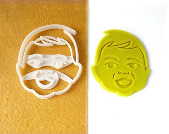 BABY PORTRAIT Custom Cookie Cutter, Personalized Face Cookie Stamp/Fondant Cutter. 3D Printed Cute Baby Birthday Gift, Party Favor Supplies